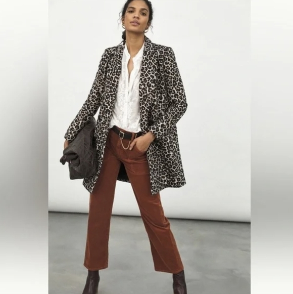 Anthropologie Jackets & Blazers - Anthropologie Leopard Print Contemporary Pea Coat Blazer Career Date Night 0 NWT